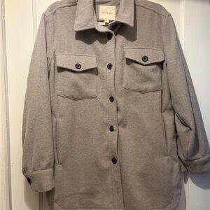 Thread & Supply Taupe Button-Front Shacket